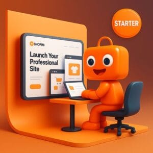 Shopy crée un site vitrine sur ordinateur – Offre Starter Shopini